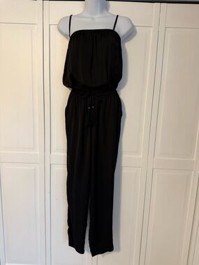 J. Crew Black Spaghetti-Strap Tassel Jumpsuit - XXXS